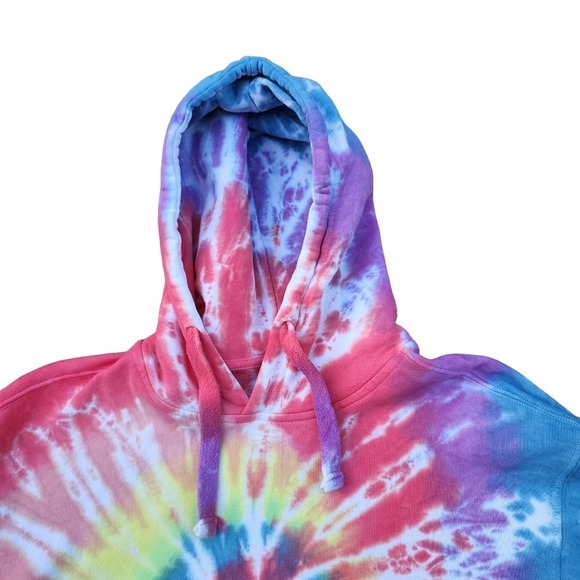 Ivory Ella Tie-dye Hoodie Sweatshirt  size Medium Oversized Rainbow Elephant NEW - Picture 8 of 10